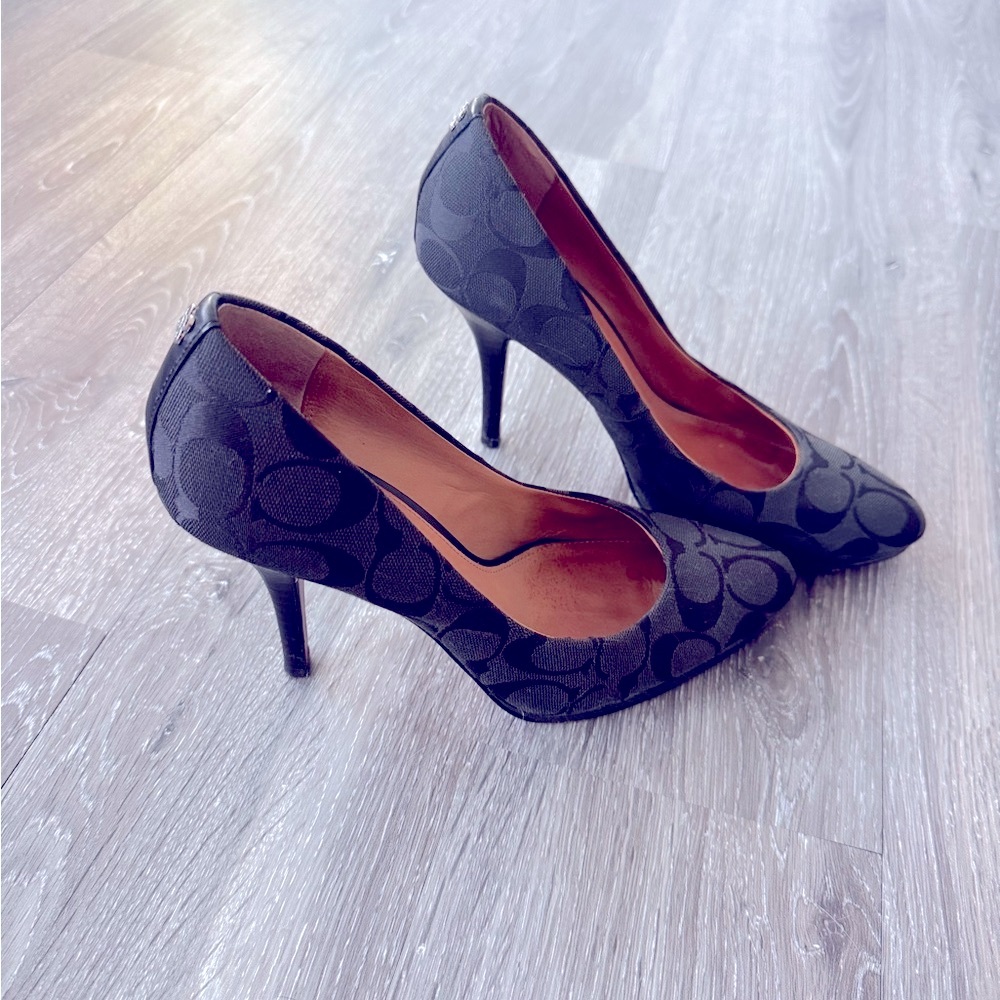 Coach™️ Black Patterned Heels
